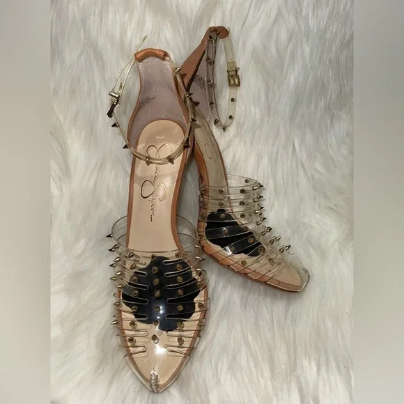 Jessica Simpson Nude/Gold Studded Sandals - Picture 8 of 8